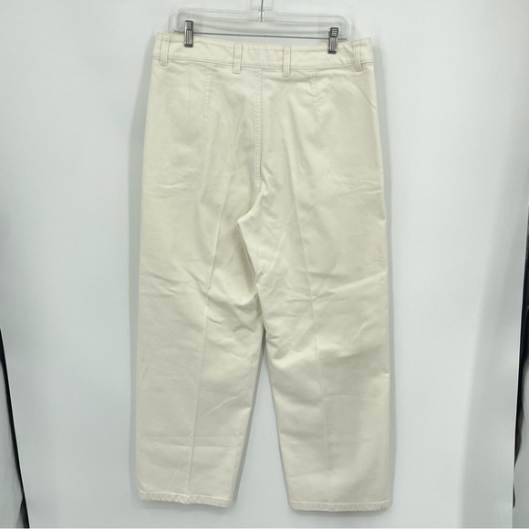 Club Monaco curved seam utility barrel pant cream white Sz 12 - Picture 4 of 10